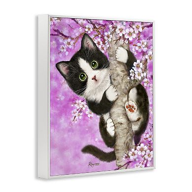 Stupell Home Decor Kitten & Cherry Blossoms Wall Art