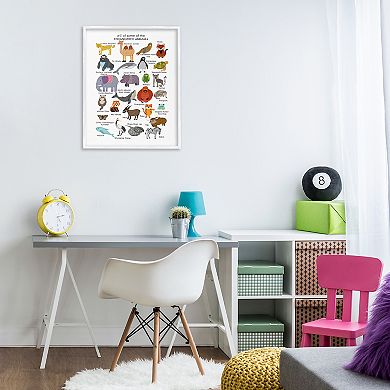 Stupell Home Decor Children's Endangered Animals Fun Alphabet Framed Wall Art
