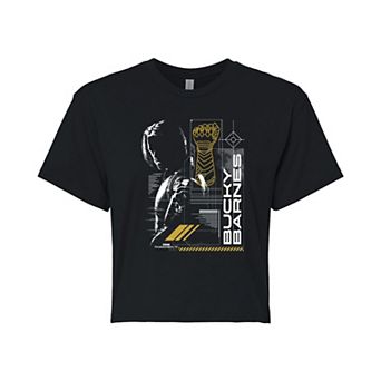Juniors' Marvel Thunderbolts Bucky Barnes Cropped Tee