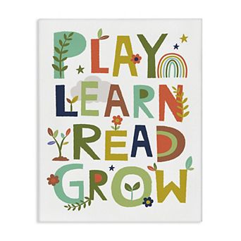 Stupell Home Decor Play Learn Read Grow Canvas Wall Art