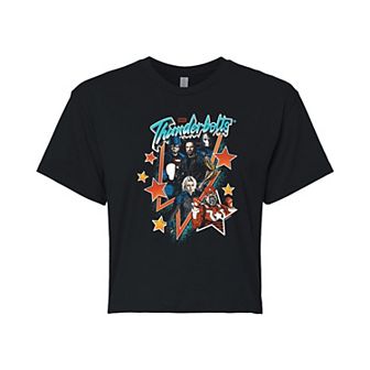 Juniors' Marvel Thunderbolts Stars Cropped Tee