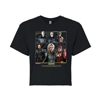 Juniors' Marvel Thunderbolts Group Cropped Tee