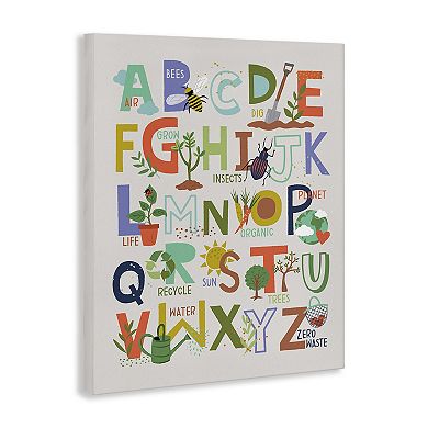 Stupell Home Decor Children's Garden Insects Alphabet Canvas Wall Art
