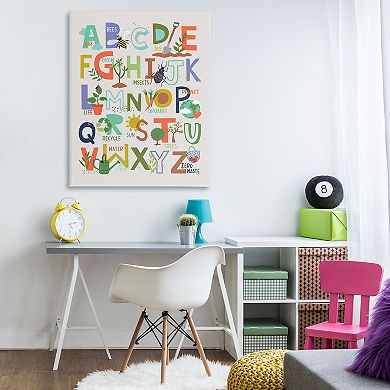 Stupell Home Decor Children's Garden Insects Alphabet Canvas Wall Art