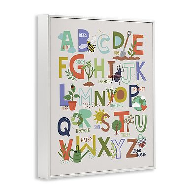 Stupell Home Decor Garden Insects Alphabet Chart Framed Wall Art