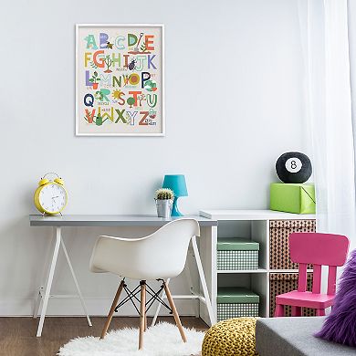 Stupell Home Decor Garden Insects Alphabet Chart Framed Wall Art