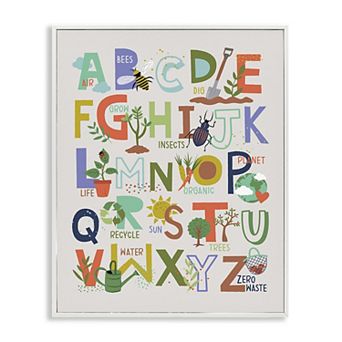 Stupell Home Decor Garden Insects Alphabet Chart Framed Wall Art