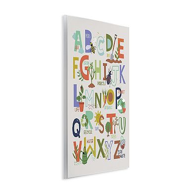 Stupell Home Decor Children's Garden Insects Alphabet Chart Plaque Wall Art