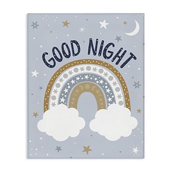 Stupell Home Decor Good Night Rainbow Canvas Wall Art