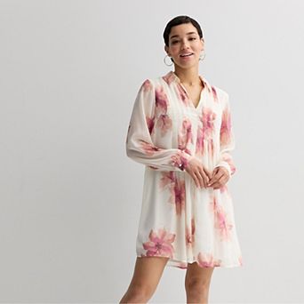 Petite Nine West Pintuck Mini Dress