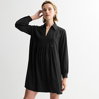 Petite Nine West Pintuck Mini Dress