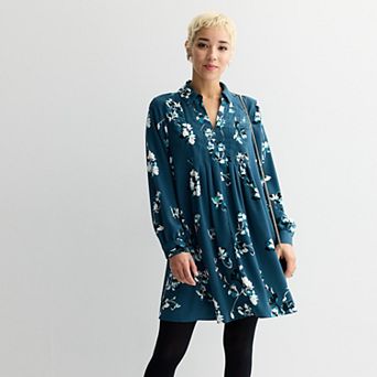 Petite Nine West Pintuck Mini Dress