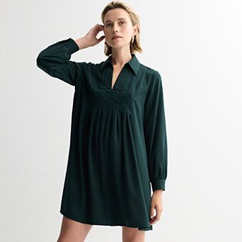Petite Nine West Pintuck Mini Dress