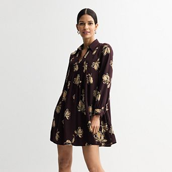 Petite Nine West Pintuck Mini Dress
