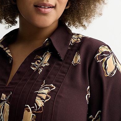 Plus Size Nine West Pintuck Mini Dress