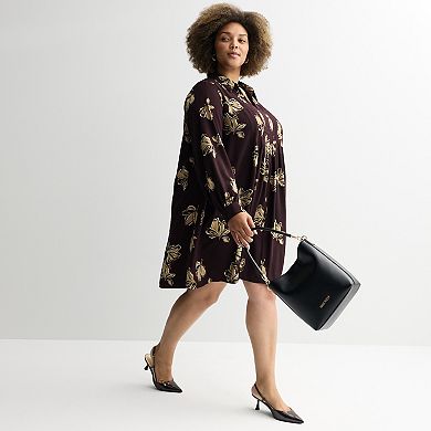 Plus Size Nine West Pintuck Mini Dress