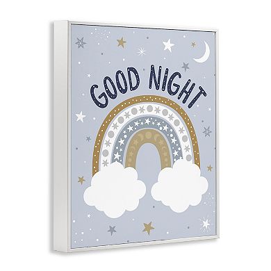 Stupell Home Decor Good Night Rainbow Outer Space Framed Wall Art