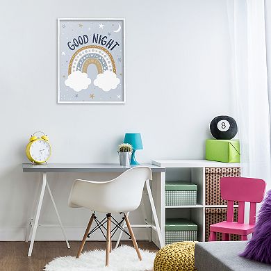 Stupell Home Decor Good Night Rainbow Outer Space Framed Wall Art
