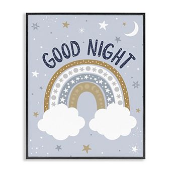 Stupell Home Decor Good Night Rainbow Outer Space Framed Wall Art