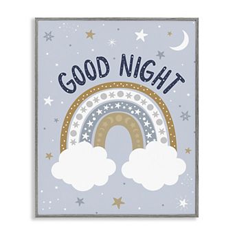 Stupell Home Decor Good Night Rainbow Outer Space Framed Wall Art