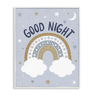 Stupell Home Decor Good Night Rainbow Outer Space Framed Wall Art