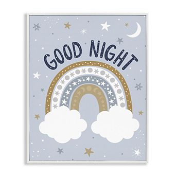 Stupell Home Decor Good Night Rainbow Outer Space Framed Wall Art