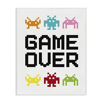 Stupell Home Decor Game Over Pixel Monster Canvas Wall Art