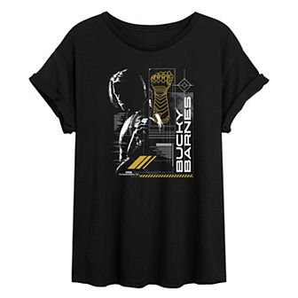 Juniors' Marvel Thunderbolts Bucky Barnes Oversized Tee