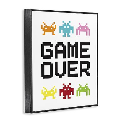 Stupell Home Decor Game Over Pixel Monster Framed Wall Art