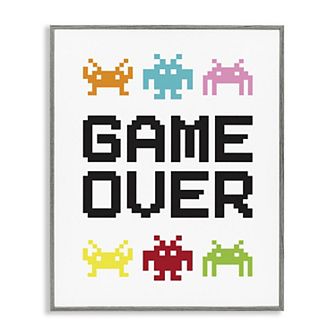 Stupell Home Decor Game Over Pixel Monster Framed Wall Art