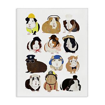 Stupell Home Decor Guinea Pigs in Various Uniforms Wall Art