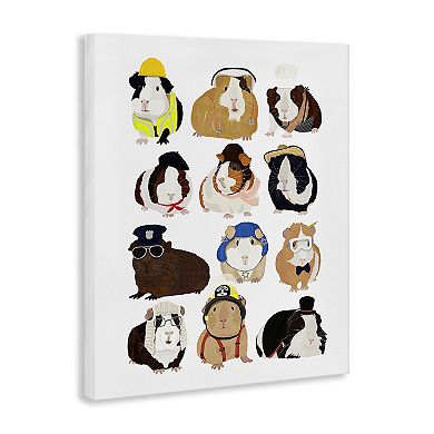 Stupell Home Decor Guinea Pigs in Various Uniforms Wall Art