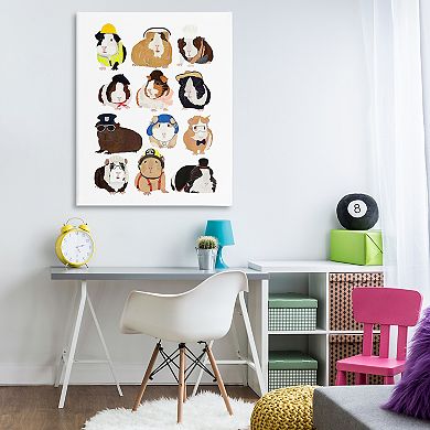 Stupell Home Decor Guinea Pigs in Various Uniforms Wall Art