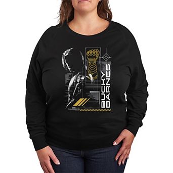 Plus Size Marvel Thunderbolts Bucky Barnes French Terry Long Sleeve Tee