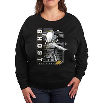 Plus Size Marvel Thunderbolts Ghost Ava Starr French Terry Long Sleeve Tee