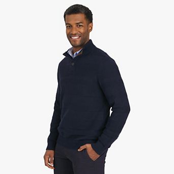 Men's Chaps Textured Button-Mock Sweater