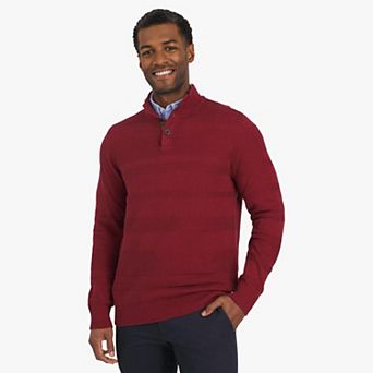 Men's Chaps Textured Button-Mock Sweater