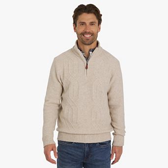 Men's Chaps Cable Knit Quarter-Zip Sweater