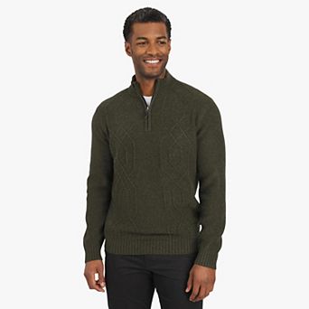 Men's Chaps Cable Knit Quarter-Zip Sweater