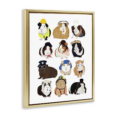 Stupell Home Decor Guinea Pigs Various Uniforms Wall Art