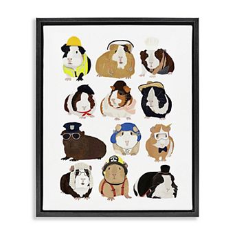 Stupell Home Decor Guinea Pigs Various Uniforms Wall Art