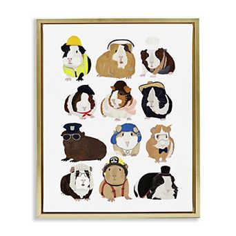 Stupell Home Decor Guinea Pigs Various Uniforms Wall Art