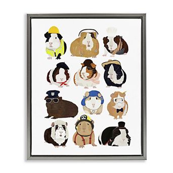 Stupell Home Decor Guinea Pigs Various Uniforms Wall Art