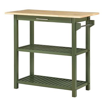Convenience Concepts Designs2Go 3 tier Butcher Block Kitchen Prep Island with Drawer