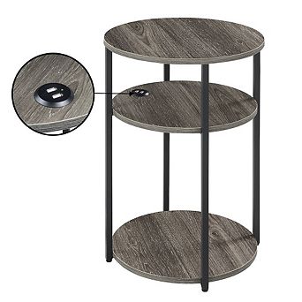 Designs2Go Simon 3 tier End Table with USB Ports