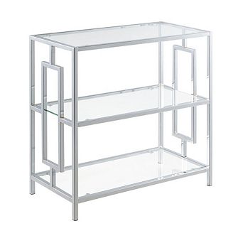 Convenience Concepts Town Square Chrome 3 tier Chairside End Table