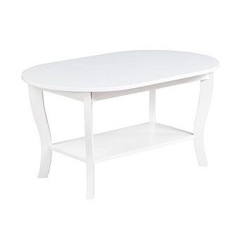 American Heritage Oval Coffee Table with Shelf