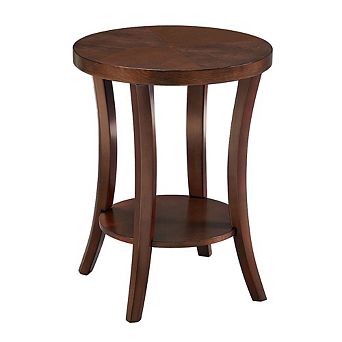 Convenience Concepts Charleston Round End Table with Shelf