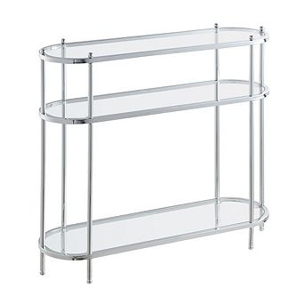 Convenience Concepts Royal Crest 3 tier Glass Oval Entryway Hall Table