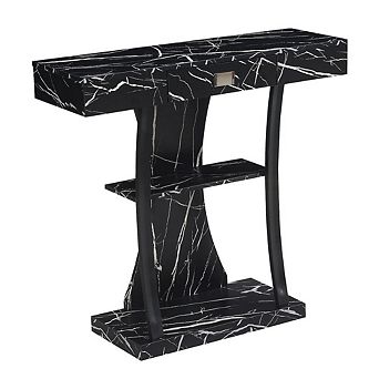 Convenience Concepts Newport 1 Drawer Harri Console Table with Shelves
